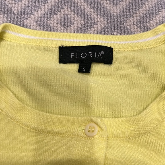 Cotton lemon yellow cardigan small - Picture 2 of 5